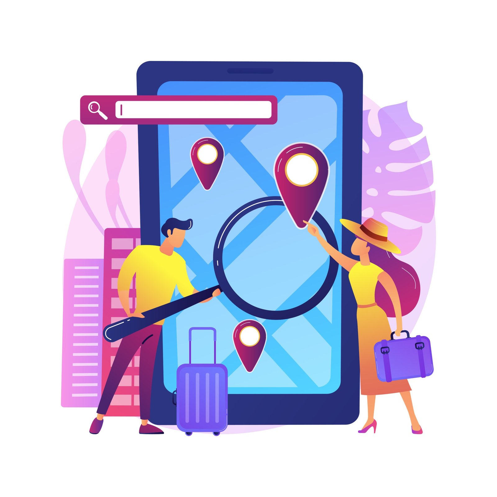 Best Website Design Company Madurai Tour navigator abstract concept vector illustration.