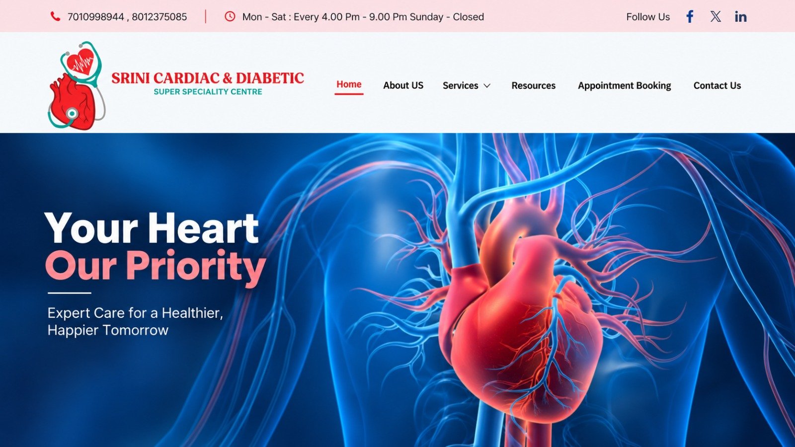 Srini Cardio Cure Website