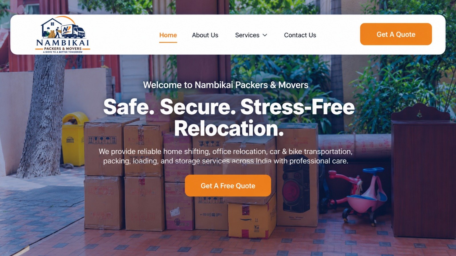 Nambikai Packers and Movers Website