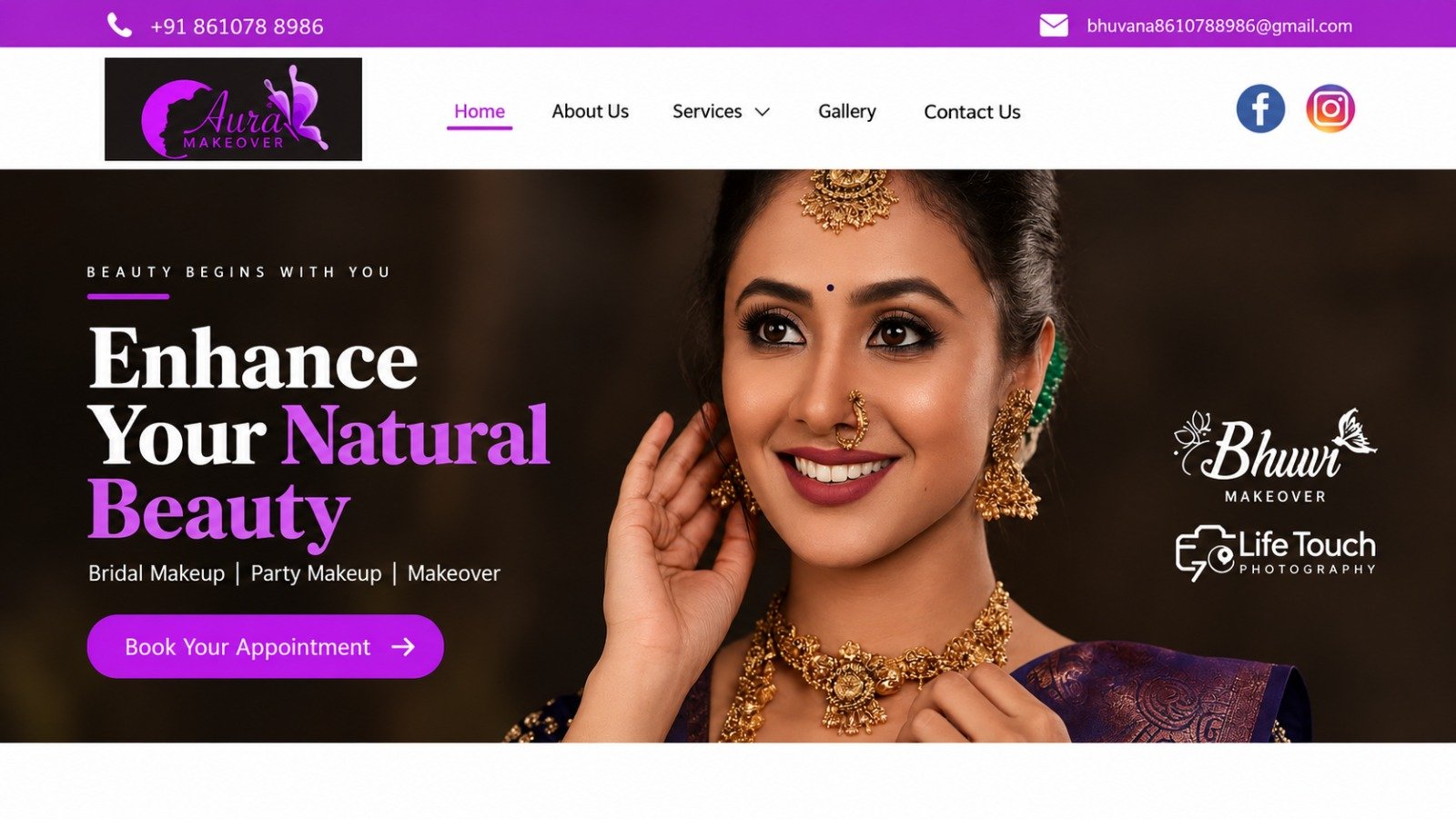 Bhuvima Makeup Artistry Website